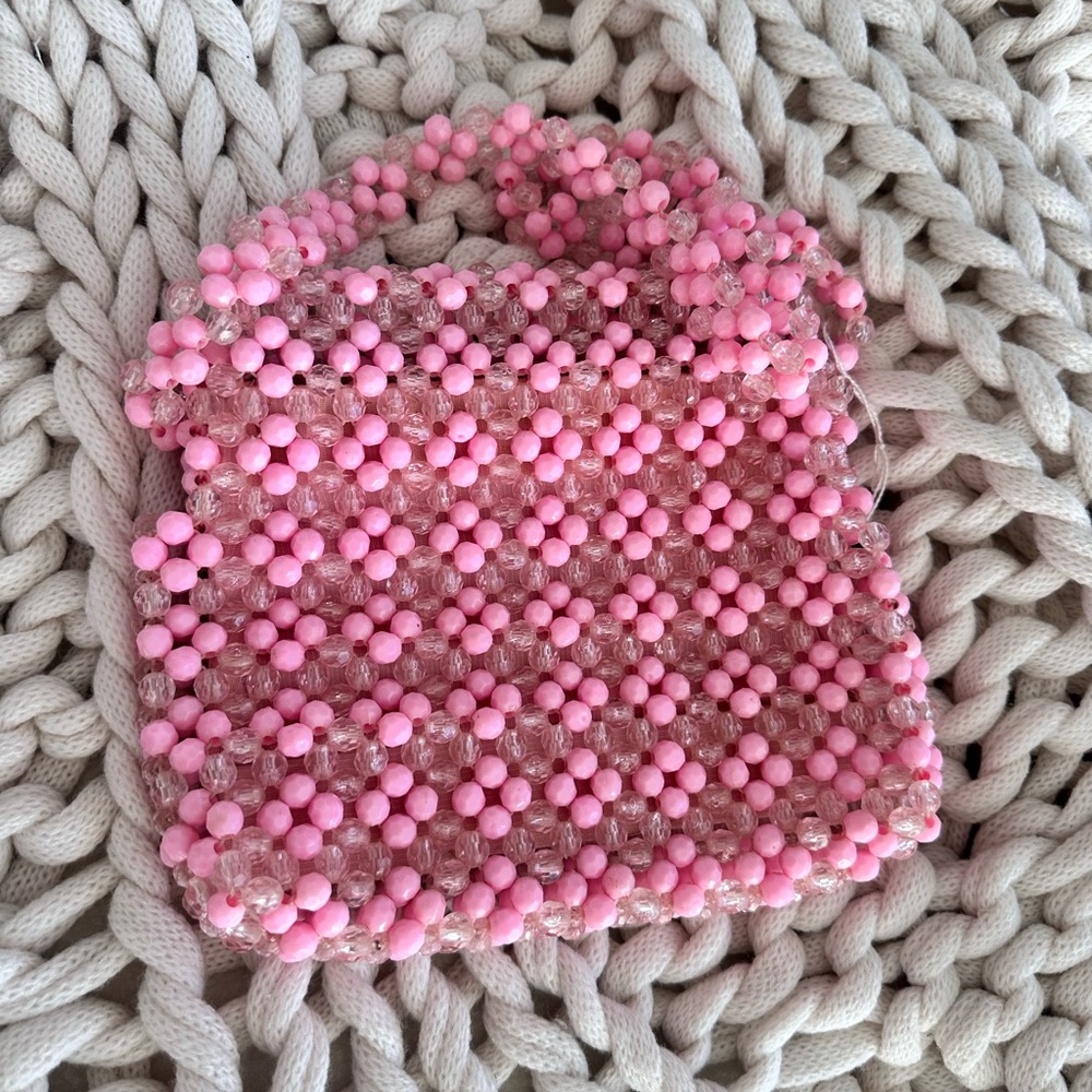 Pink Beaded Women's Bag - Picture 5 of 9